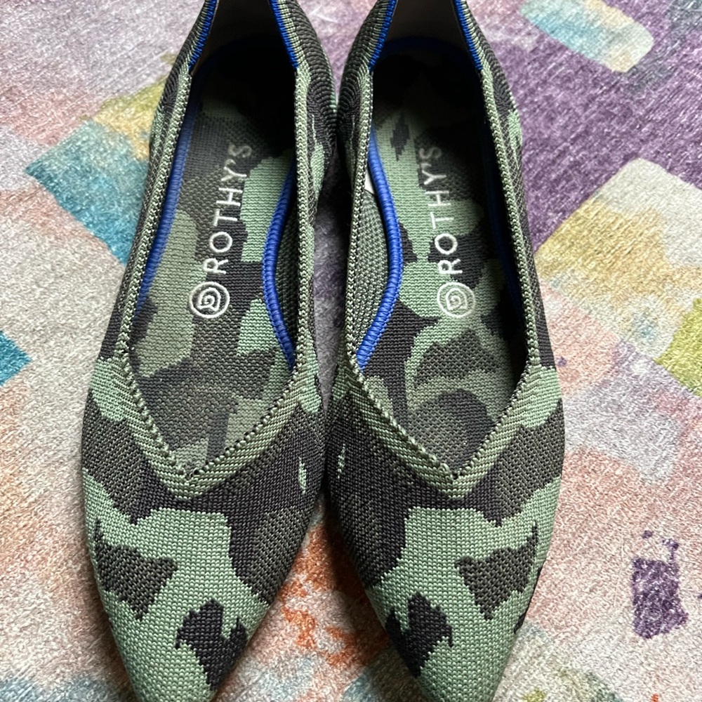 Rothy's Green Camouflage Flats 9.5